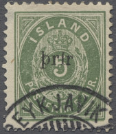 O Iceland: 1897, Ziffer Mit Krone, 5 Aurur Grün, Gez. 12 3/4 Mit Großem Aufdruck " - Altri & Non Classificati