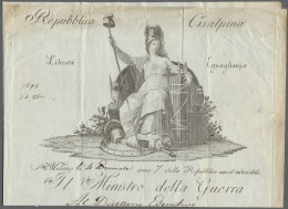 Cover Italy -  Pre Adhesives  / Stampless Covers: 1798, CISALPINISCHE REPUBLIK, Schrei - ...-1850 Préphilatélie