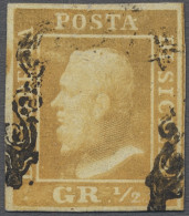 O Italian States - Sicily: 1859, Michel 1a "1 Grano" Used With Full Margins, Vario - Sicilia