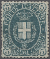 * Italy: 1889, Wappen, Umschrift Weiß Auf Farbigem Grund, 5 C. Dunkelgrün, Sauber - Mint/hinged