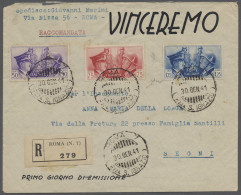 FDC Italy: 1941, Waffenbrüderschaft (Fratellanza), 50 C. Bis 1.25 Lire, Die Drei Am - Sonstige & Ohne Zuordnung