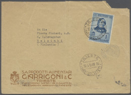 Cover Italy: 1943, Rossini 150. Geburtstag, 1 Lire Als EF Auf Brief Aus Triest Nach He - Poststempel