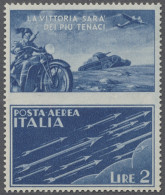 ** Italy - Se-tenants: 1943, "War Propaganda Not Issued", Michel 328/P5-331/P7, MNH - Otros