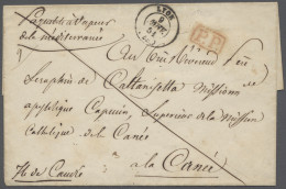 Cover Crete - Pre Adhesives  / Stampless Covers: 1851, Turkish Period, EL From Lyon Sh - Crete