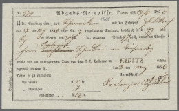 Brf. Liechtenstein - Vor- Und Mitläufer: 1856, VADUTZ, L1 Auf Abgabs-Recepisse, Mit D - ...-1912 Préphilatélie