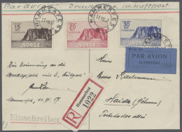 Cover Norway: 1930, 1. Nordkap-Ausgabe, Drei Werte Komplett Gestempelt "HAMMERFEST 11. - Storia Postale