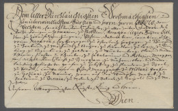 Brf. Österreich - Vorphilatelie: 1738 (ca.), Briefumschlag (ohne Inhalt) An Den Deuts - ...-1850 Prefilatelía