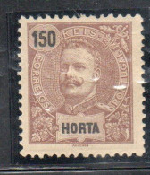 HORTA PORTUGUESE INDIA INDE PORTOGHESE AZORES AZZORRE 1897 1905 KING CARLOS OVERPRINTED 150r MH - Sonstige & Ohne Zuordnung