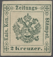 ** Österreich - Zeitungsstempelmarken: 1873, Zeitungsstempelmarke 2 Kr. Grün Im Sog - Zeitungsmarken