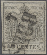 O Österreich - Lombardei Und Venetien: 1850, Freimarke 10 Centes Silbergrau (Erstd - Lombardy-Venetia