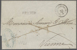 Brf. Österreichische Post In Der Levante: DESINFIZIERTE POST: 1860, 28.3., Brief Von - Levante-Marken