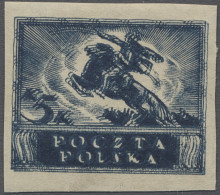 * Poland: 1919, Freimarke 5 Kr. Stahlblau Geschnitten Mit Klar Erkennbarem Doppeld - Unused Stamps