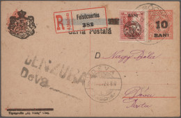 GA Romania: 1920, Cluj Issue, 10 BANI On Card 10f. Red Uprated By War Relief 40b.re - Otros & Sin Clasificación