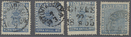 O/Cover Sweden: 1855, 4sk Blue, Four Singles In Different Shades Plus A Small EL From HE - Briefe U. Dokumente