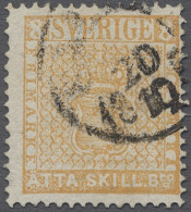 O Sweden: 1855, 8sk Orange Very Fine Used, Signed Strandell, Mi. 700 Euros ÷ 1855, - Used Stamps