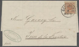 Cover Sweden: 1876, Sep 8, Destination Spain! El Bearing 20 Öre Numeral Type Perf 14 F - Covers & Documents