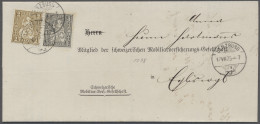 Brf. Schweiz: 1875, Sitzende Helvetia, 3 C. Grauschwarz In Portogerechter MiF Mit 2 C - Covers & Documents