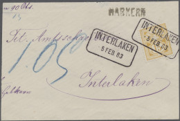 Brf. Schweiz: 1883, Kreuz über Wertschild Auf Weißem Papier, 15 C. Lebhaftgelbocker A - Storia Postale
