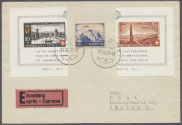 Brf. Schweiz: 1942, Pro Patria, Einzelmarken Aus Block Mit Zus.-Frankatur Flugpost, 3 - Storia Postale