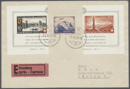 Brf. Schweiz: 1942, Pro Patria, Einzelmarken Aus Block Mit Zus.-Frankatur Flugpost, 3 - Cartas & Documentos