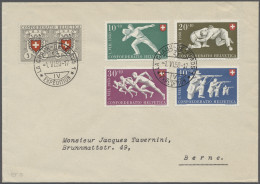 FDC Schweiz: 1950, Pro Patria, Vollständiger Satz Auf FDC Aus La-Chaux-de-Fonds Nach - Lettres & Documents
