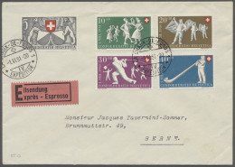 FDC Schweiz: 1951, Pro Patria, Vollständiger Satz Auf FDC-Eilbrief Aus La-Chaux-de-F - Briefe U. Dokumente