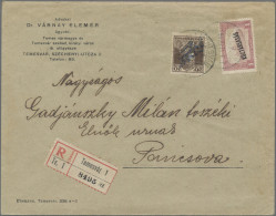 Cover Hungary: 1919, 50f. Auf 20f. Braun In Kombination Mit Ungarn 1kr. Parlament / Kö - Temesvár
