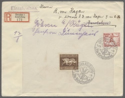 Cover/GA Thematics: Olympic Games: 1936, BERLIN, Sieben Belege Mit Olympia-Marken Bzw. Ga - Altri & Non Classificati