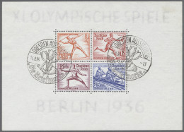 Cover/o Thematics: Olympic Games: 1936, Drei Belege Und DR Block 6, Jeweils Mit Stempeln - Otros & Sin Clasificación