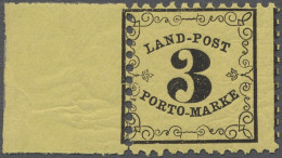 ** Baden - Landpostmarken: 1862, Landpost-Portomarke 3 Kr. Tadellos Postfrisch, Auf - Other & Unclassified