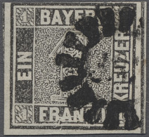 O Bayern - Marken Und Briefe: 1849, Freimarke 1 Kreuzer Grauschwarz Von Der Platte - Autres & Non Classés