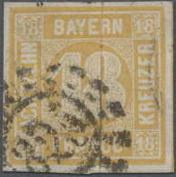 O Bayern - Marken Und Briefe: 1850, Freimarke 18 Kreuzer Gelblichorange Allseits V - Autres & Non Classés