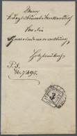 Brf. Bayern - Portomarken: 1862, Portomarke 3 Kr. Schwarz Vollrandig Geschnitten Vom - Autres & Non Classés