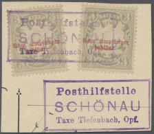 Briefstück Bayern - Portomarken: 1888, Zwei Stück Der Portomarke 3 Pfg. Auf Weißem Papier, - Sonstige & Ohne Zuordnung