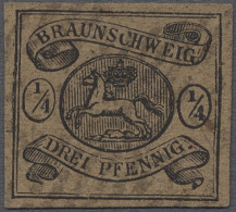 O Braunschweig - Marken Und Briefe: 1856, Wappen, 1/4 Ggr. - Drei Pfennig, Schwarz - Braunschweig