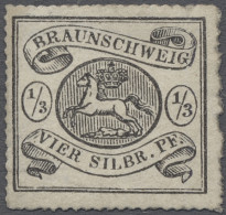 (*) Braunschweig - Marken Und Briefe: 1864, Freimarke 1/3 Sgr./4 SPf. Schwarz Auf We - Braunschweig