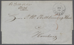 Brf. Bremen - Vorphilatelie: 1852, Faltbrief (mit Inhalt) Mit Schwarzem K2 "VEGESACK - Vorphilatelie