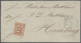 Briefstück Hamburg - Postamt Ritzebüttel: 1859, Freimarke 2 Schilling Lebhaftorangerot, All - Hambourg