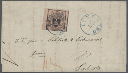 Brf. Hannover - Marken Und Briefe: 1851, Freimarke 1/30 Thaler Schwarz Auf Lachsfarbe - Hanovre