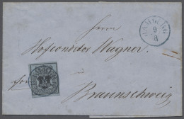 Brf. Hannover - Marken Und Briefe: 1851, Freimarke 1/15 Thaler Schwarz Auf Graublau V - Hannover