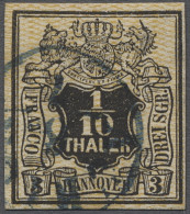 O Hannover - Marken Und Briefe: 1855, Freimarke 1/10 Th./3 Sgr. Schwarz Mit Engmas - Hannover