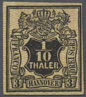 * Hannover - Marken Und Briefe: 1855, Freimarke 1/10 Thaler Schwarz Mit Olivgelben - Hanover