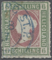 O Helgoland - Marken Und Briefe: 1867, Viktoria 6 Schilling Dunkelgraugrün/lilaros - Héligoland