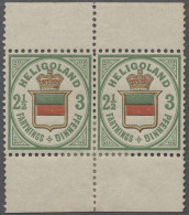 */Paar Helgoland - Marken Und Briefe: 1876, Freimarke 2 1/2 F./3 Pf. Grün/dunkelorange/ - Heligoland