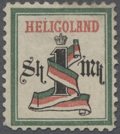 * Helgoland - Marken Und Briefe: 1879, Freimarke 1 Sh./1 Mk. Blaugrün/mittelrosa/g - Héligoland
