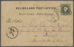 GA Helgoland - Ganzsachen: 1875, Viktoria 3 Farthings/5 Pfg. Grün-Ganzsachenkarte E - Helgoland