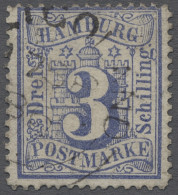 O Helgoland - Stempel: 1864, Hamburg-Freimarke 3 Schilling Ultramarin Gut Gezähnt, - Heligoland