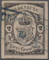 O Oldenburg - Marken Und Briefe: 1859, Staatswappen, 2 Gr. Schwarz Auf Mattrötlich - Oldenbourg