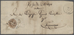 Brf. Preußen - Ganzsachenausschnitte: 1866, Preußischer Wappenadler In Ellipse, 3 Sil - Autres & Non Classés