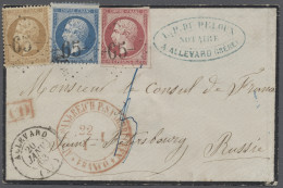 Brf. Preußen - Transitstempel: 1863-64, Zwei Briefhüllen Aus Frankreich Nach St. Pete - Other & Unclassified